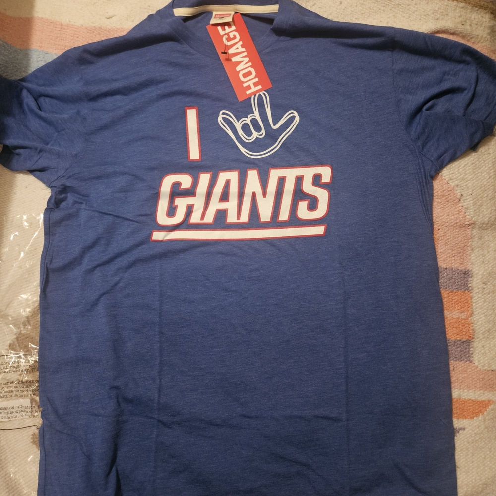 New York Giants Homage NFL Collection Love Sign Tri-Blend XL T-SHIRT firm price